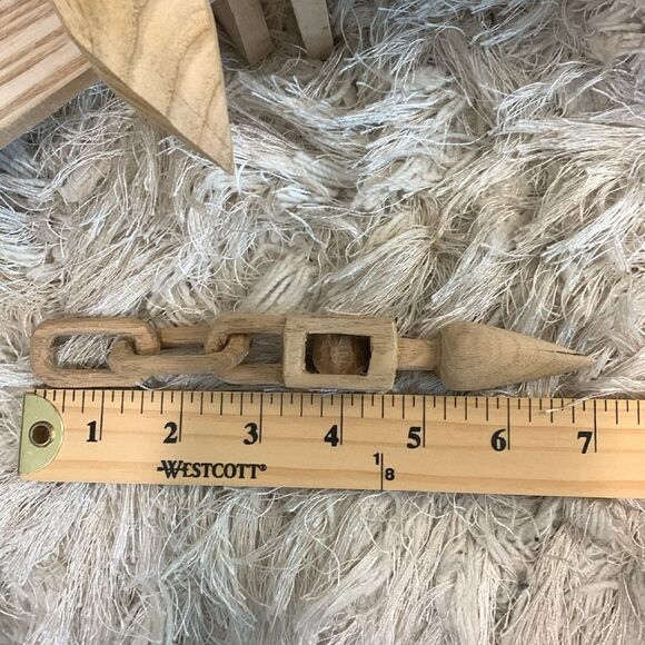 Bundle Of 5 Handcrafted Raw And Unfinished Wooden Accent Decor Pieces - Picture 3 of 17